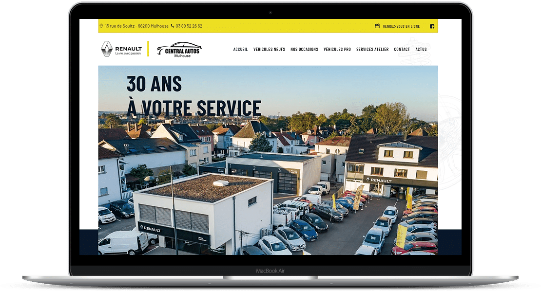 création site vitrine garage central autos Mulhouse - 68 FEMIK